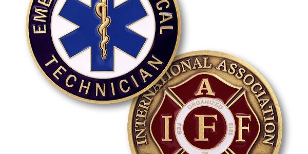 firefighter challenge coins, iaff challenge coins, ems challenge coins,