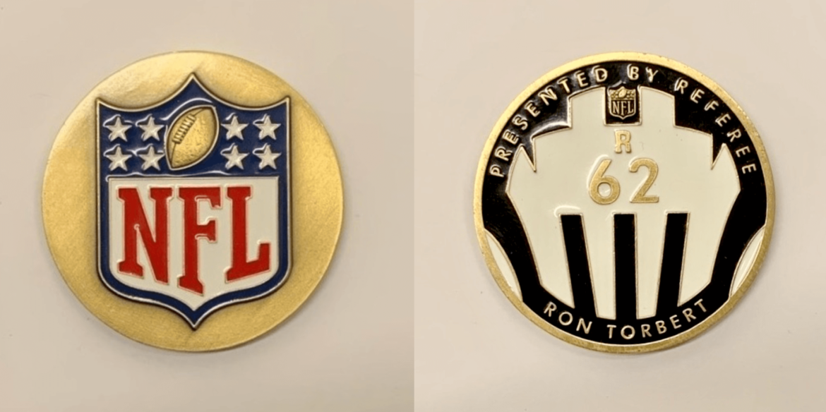 nfl coin, nfl, sports themed coin, theme sports coin,