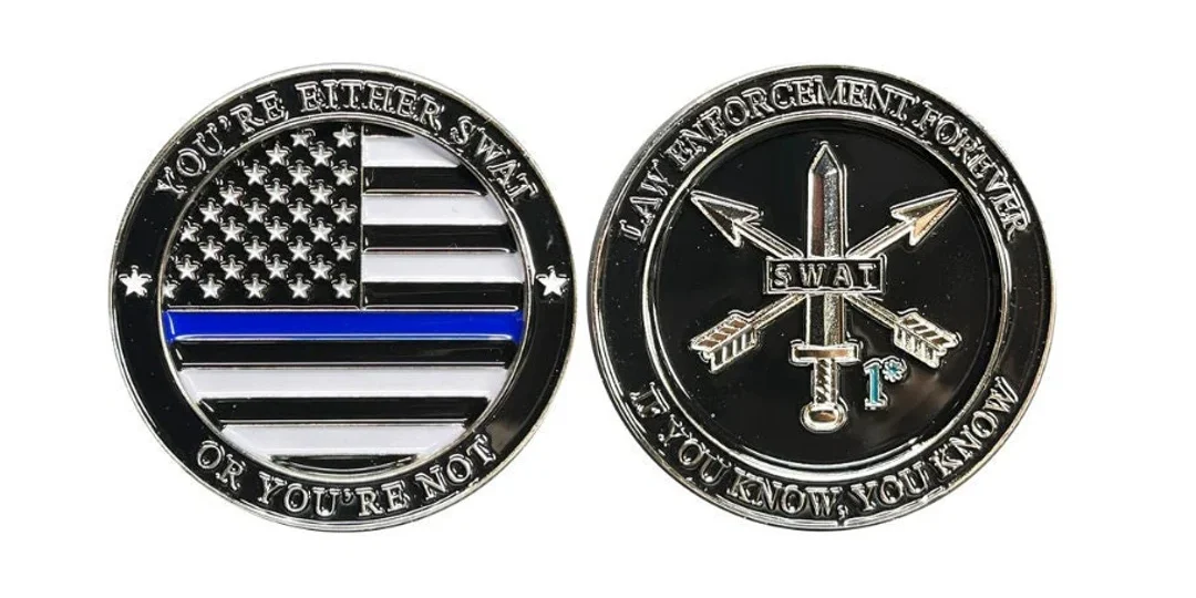 swat police law enforcement challenge coin, challenge coins 4u u, law enforcement police challenge coins,