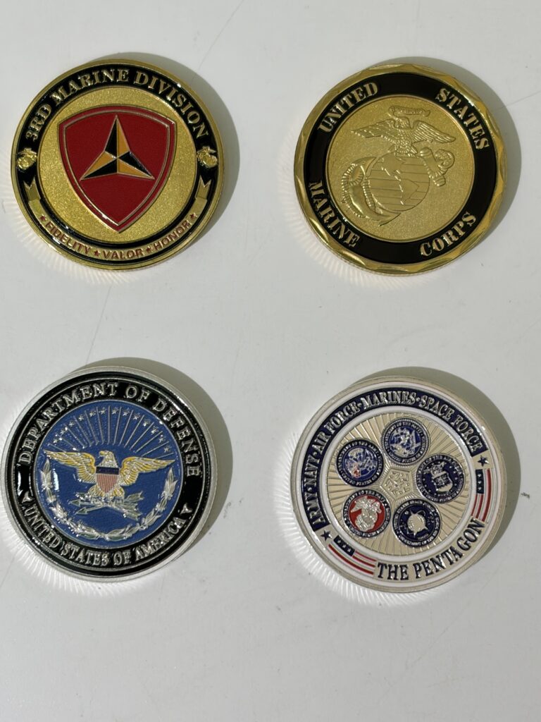 USA made custom USMC challenge coins in Hagerstown and Marine coins