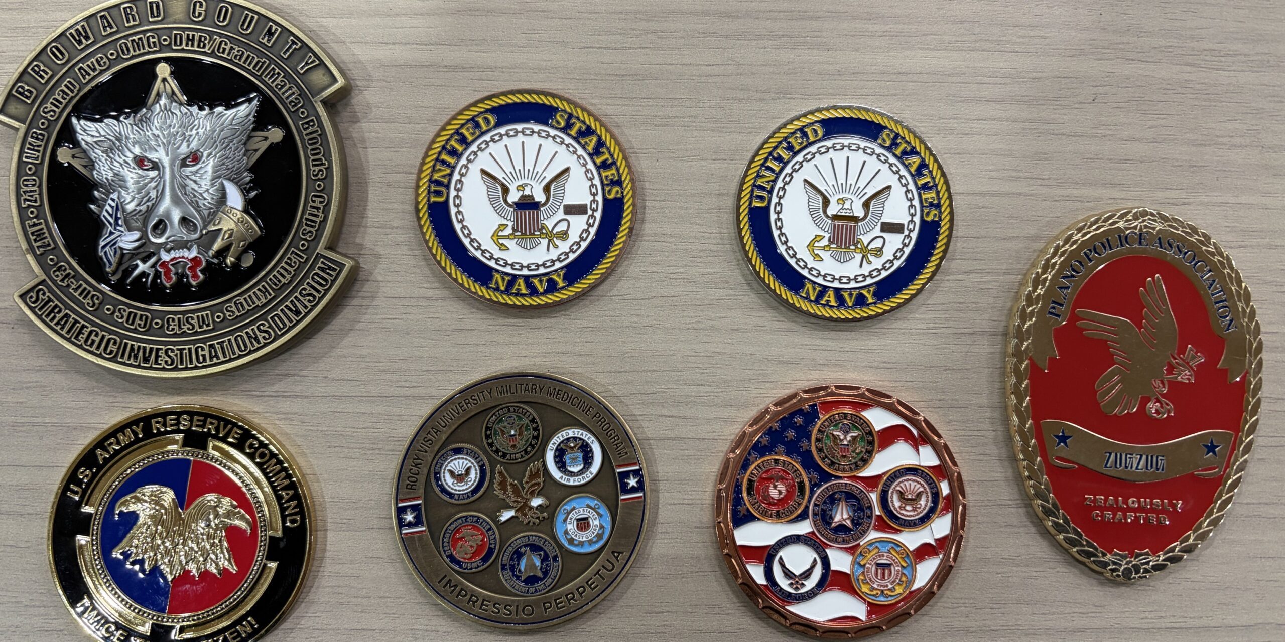 USA made custom police challenge coins in Hagerstown and law enforcement coins